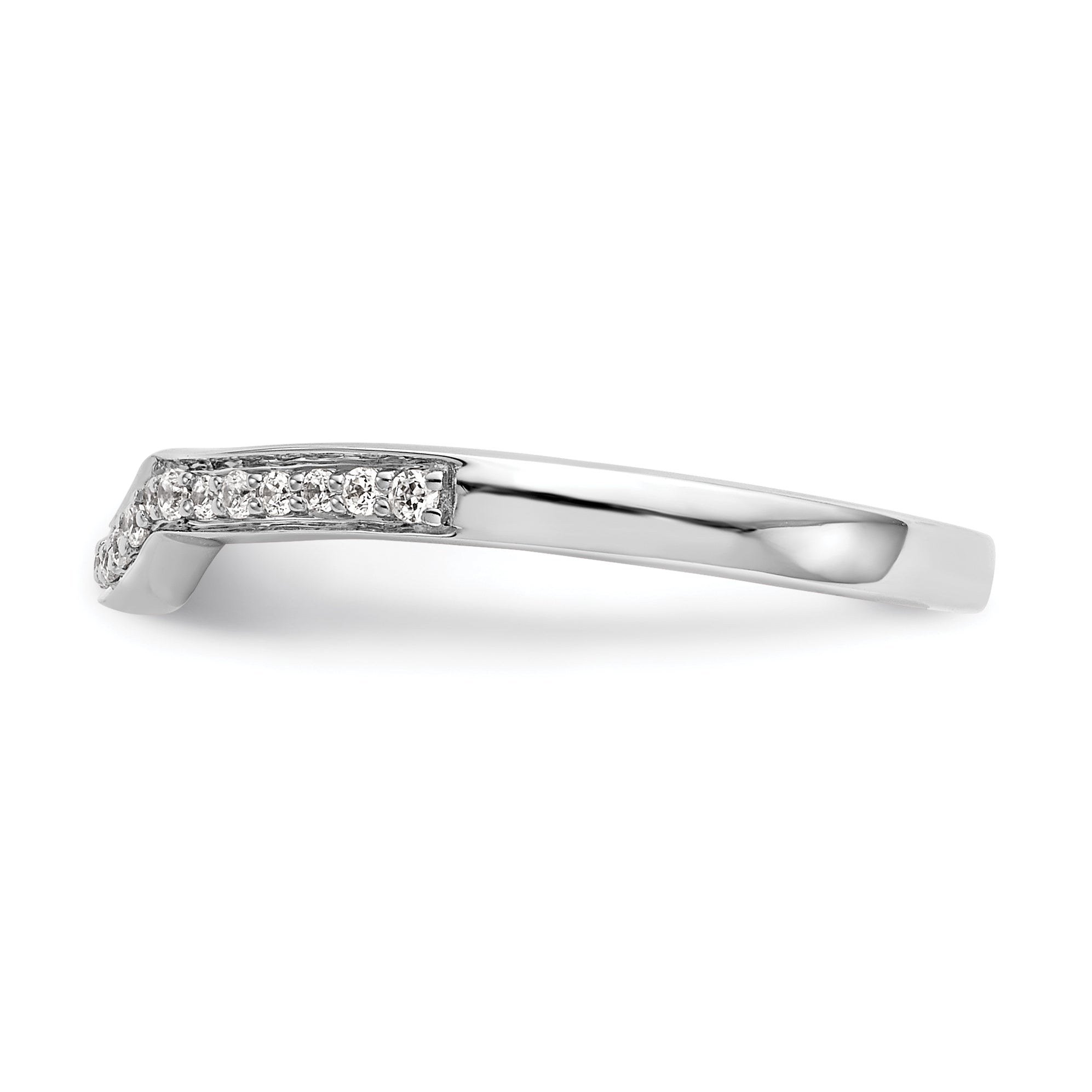 0.12ct. CZ Solid Real 14K White Gold Wedding Wedding Band Ring