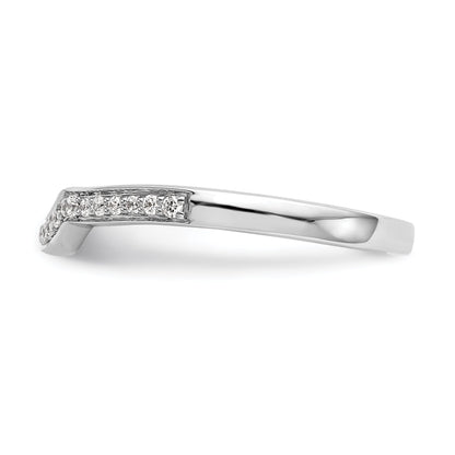 0.12ct. CZ Solid Real 14K White Gold Wedding Wedding Band Ring
