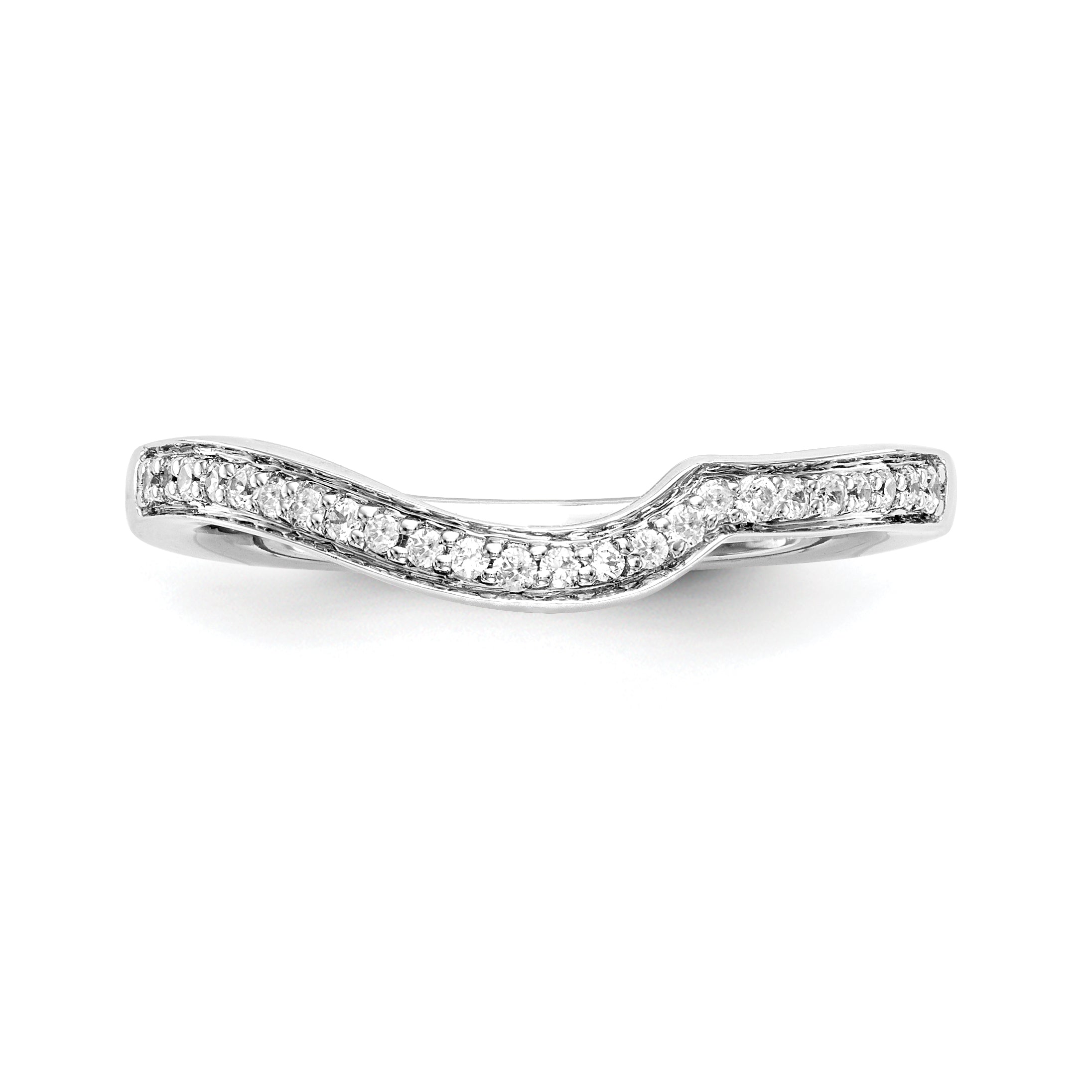0.12ct. CZ Solid Real 14K White Gold Wedding Wedding Band Ring