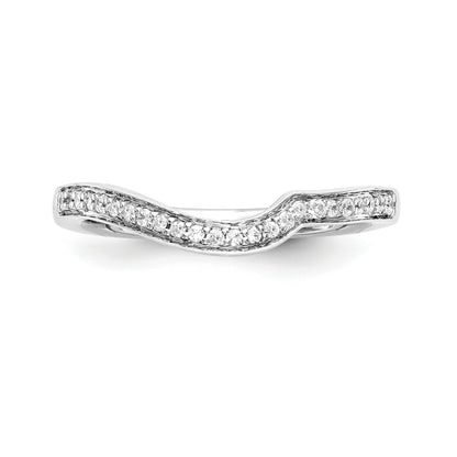 0.12ct. CZ Solid Real 14K White Gold Wedding Wedding Band Ring