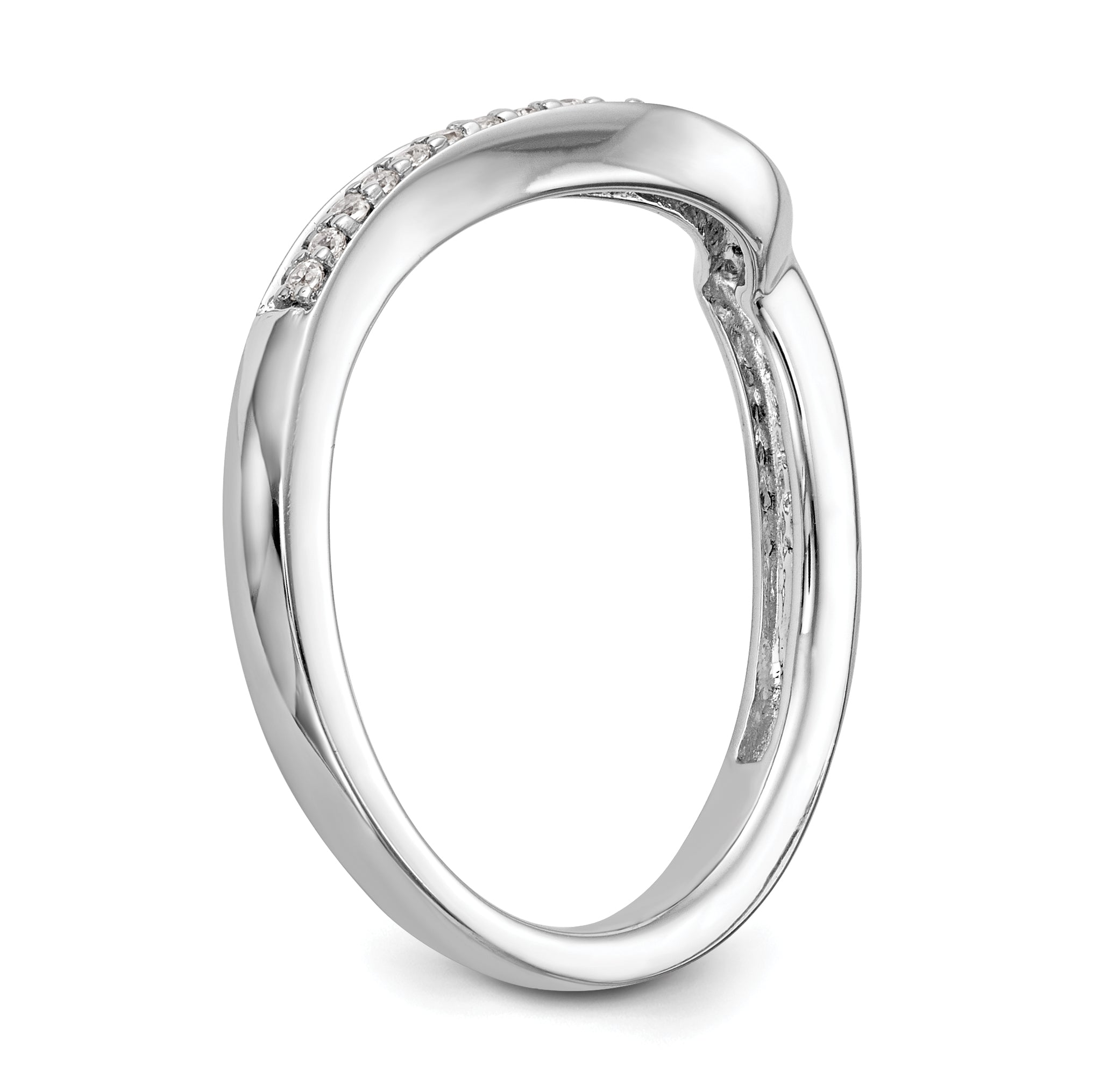 0.12ct. CZ Solid Real 14K White Gold Wedding Wedding Band Ring
