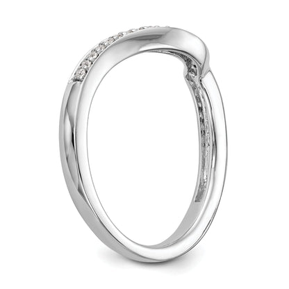 0.12ct. CZ Solid Real 14K White Gold Wedding Wedding Band Ring