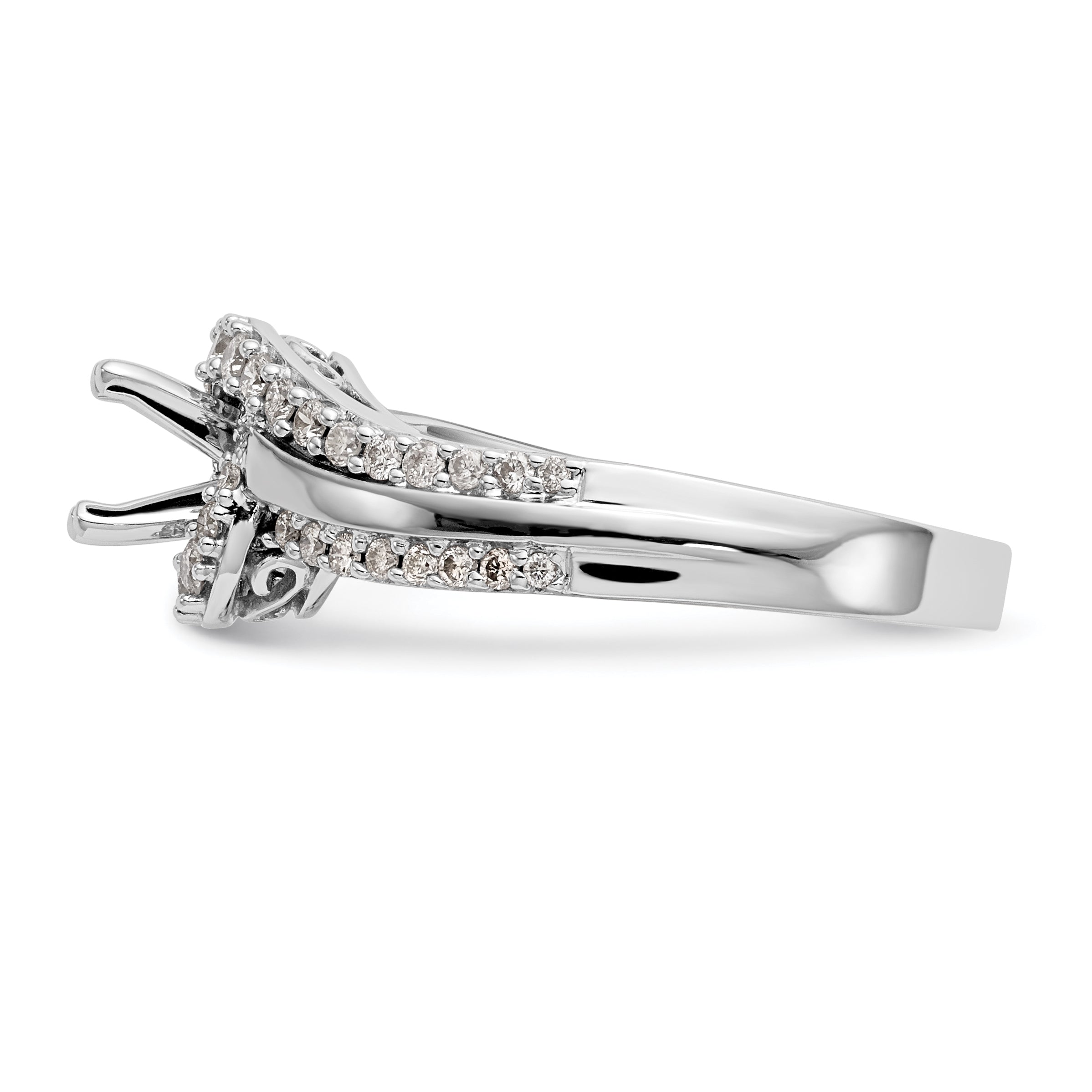 0.40ct. CZ Solid Real 14k Two-tone Peg Set By-Pass Engagement Ring