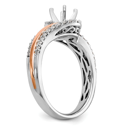 0.40ct. CZ Solid Real 14k Two-tone Peg Set By-Pass Engagement Ring