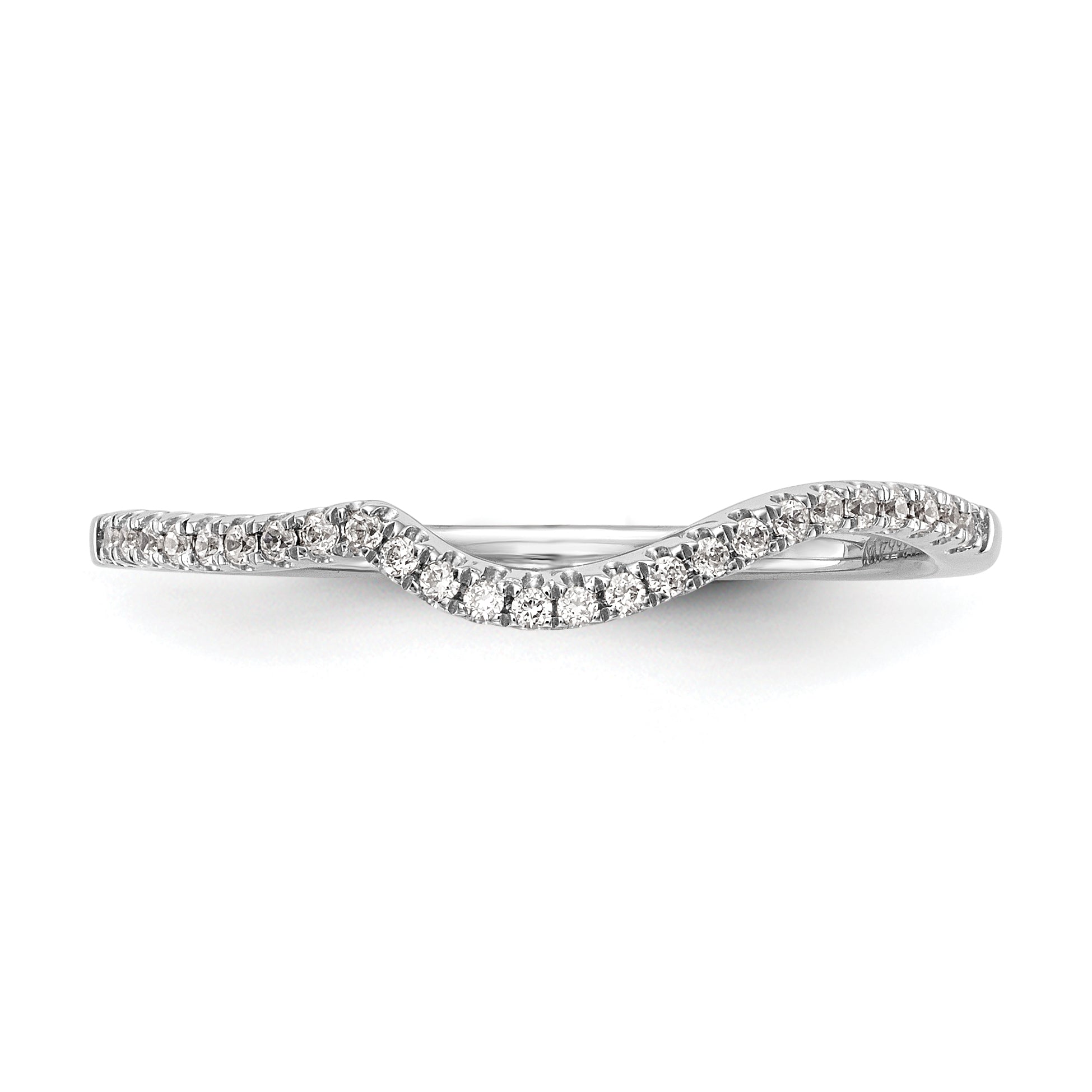 0.10ct. CZ Solid Real 14k White Gold Wedding Wedding Band Ring