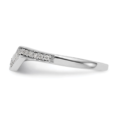 0.12ct. CZ Solid Real 14K White Gold Contoured Wedding Wedding Band Ring