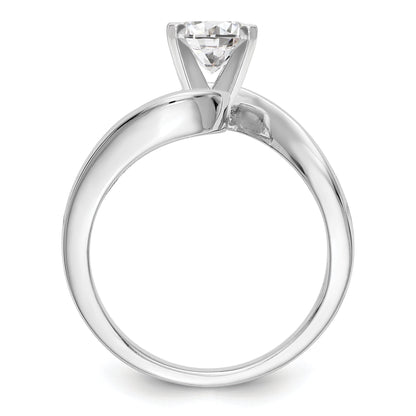0.15ct. CZ Solid Real 14K White Gold Peg Set Engagement Ring