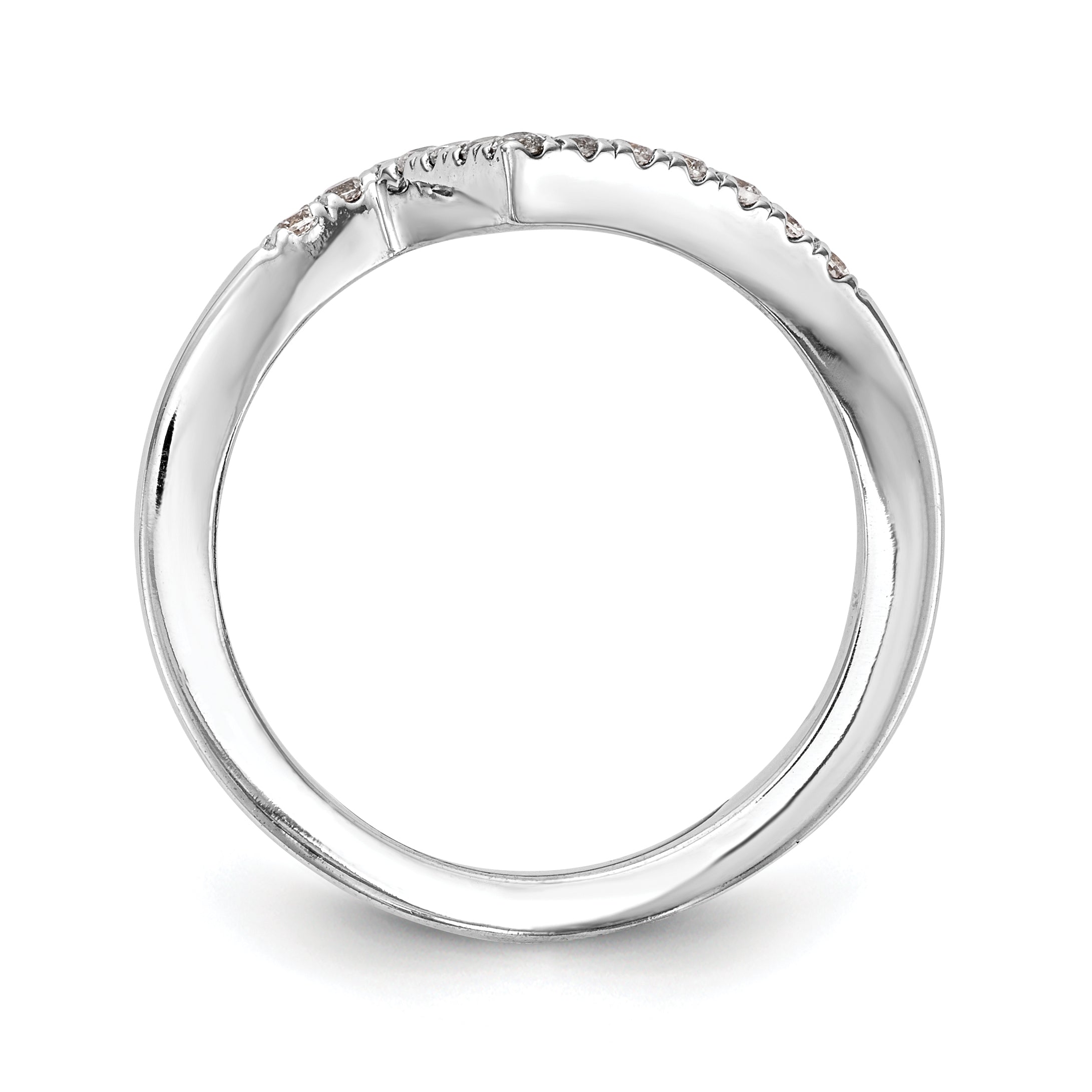 0.13ct. CZ Solid Real 14k White Gold Wedding Wedding Band Ring