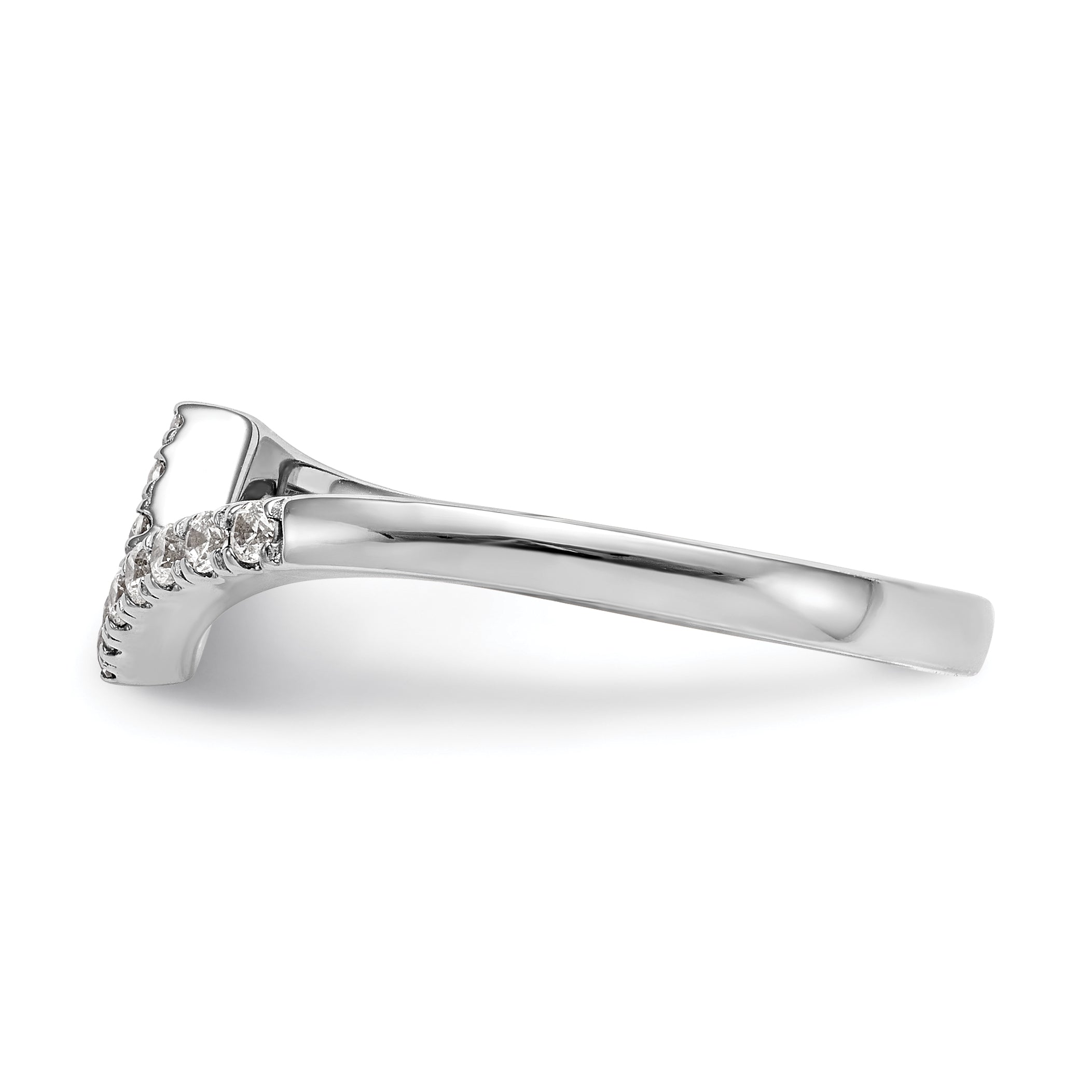 0.13ct. CZ Solid Real 14k White Gold Wedding Wedding Band Ring
