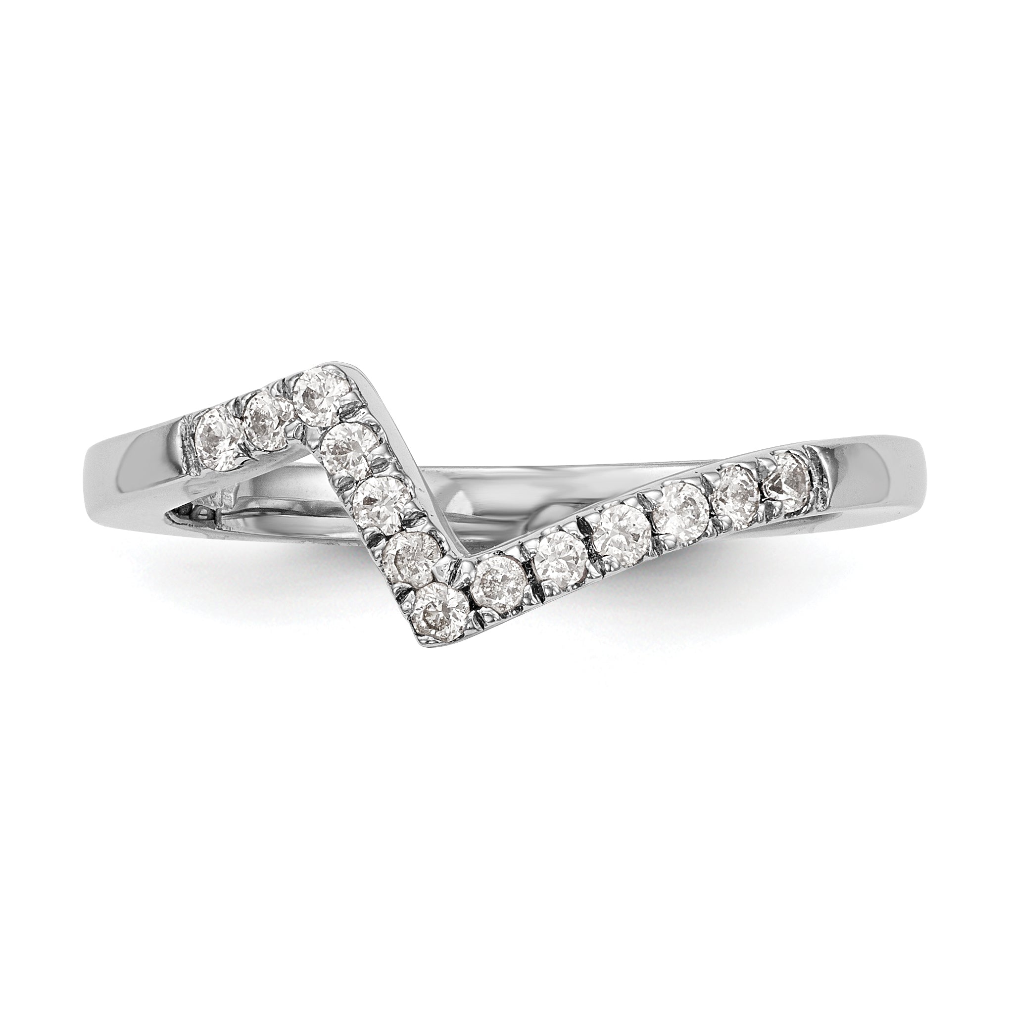0.13ct. CZ Solid Real 14k White Gold Wedding Wedding Band Ring