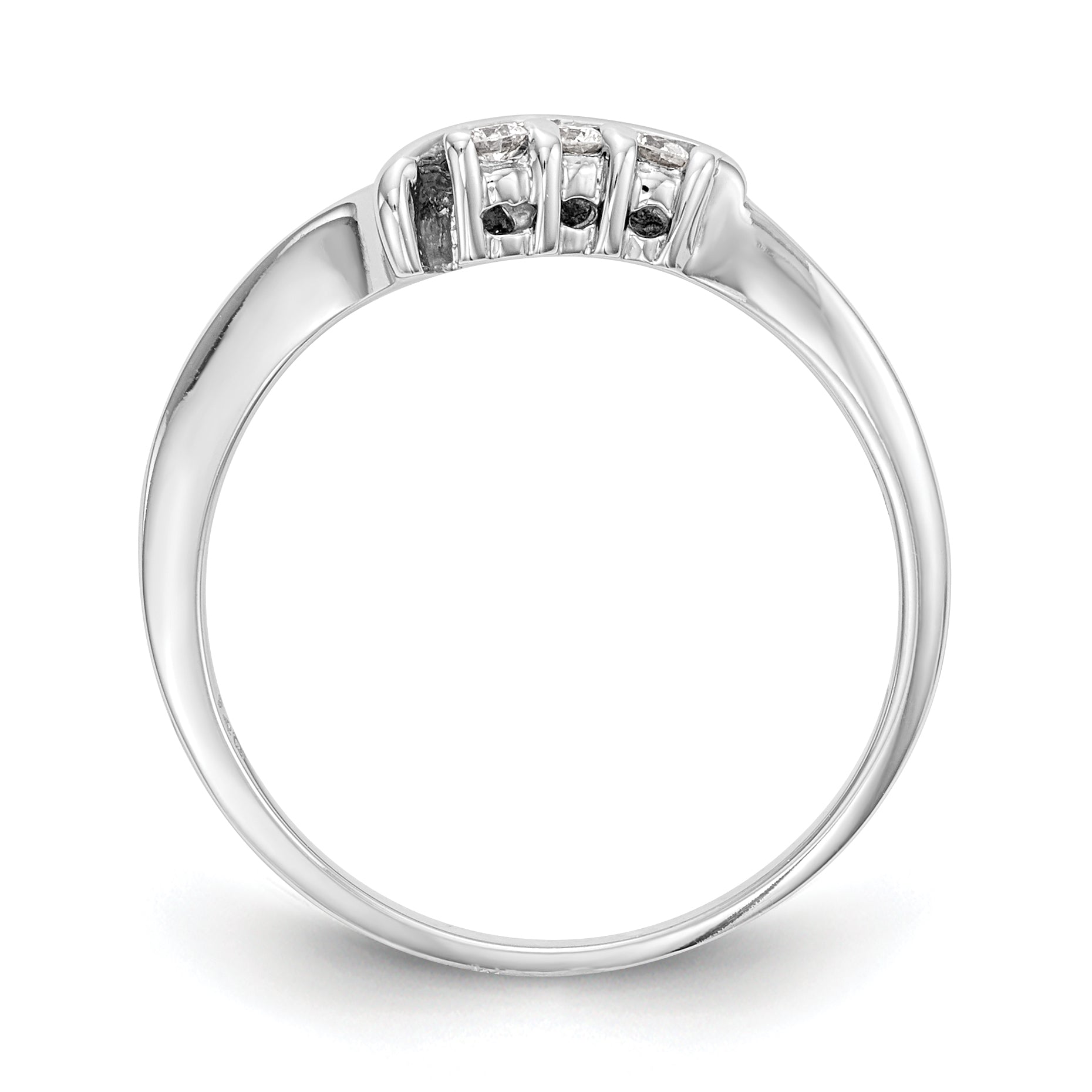 0.06ct. CZ Solid Real 14k White Gold Wedding Wedding Band Ring