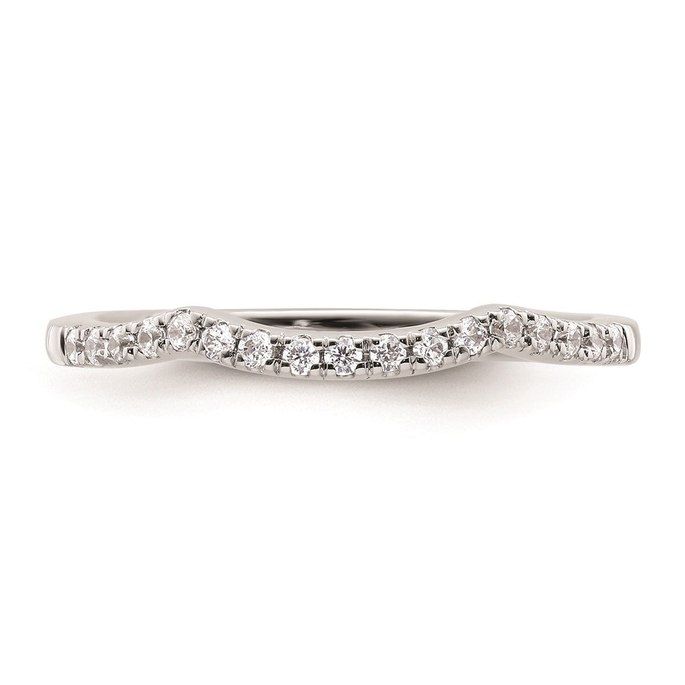 0.18ct. CZ Solid Real 14k White Gold Wedding Wedding Band Ring