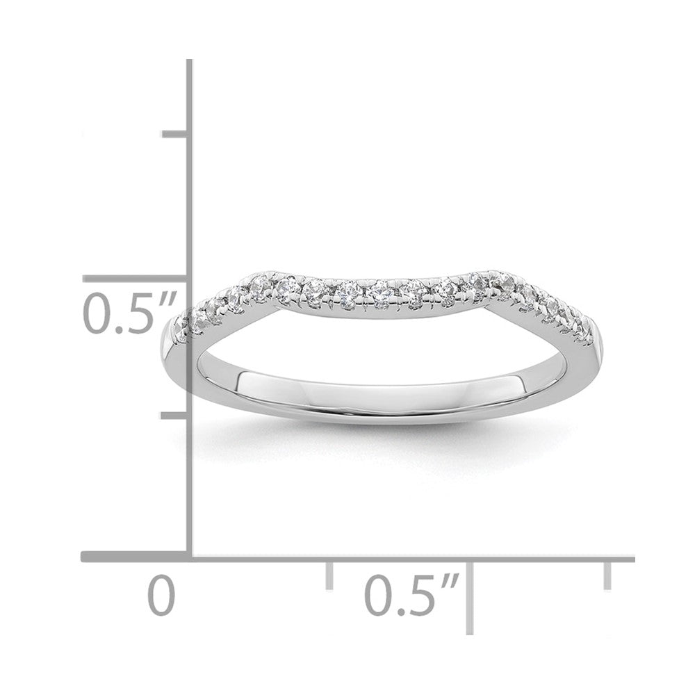 0.18ct. CZ Solid Real 14k White Gold Wedding Wedding Band Ring