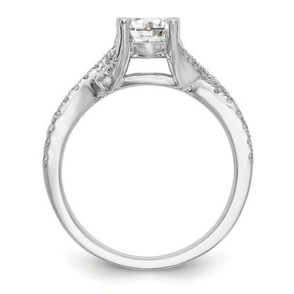 0.75ct. CZ Solid Real 14k White Gold Round By-Pass Engagement Ring