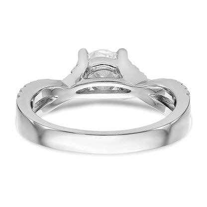 0.75ct. CZ Solid Real 14k White Gold Round By-Pass Engagement Ring