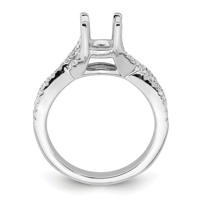 1.00ct. CZ Solid Real 14k White Gold Round By-Pass Engagement Ring