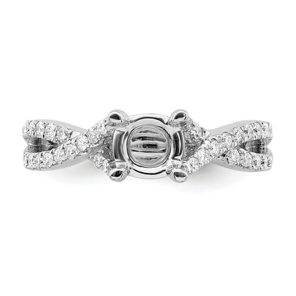 1.00ct. CZ Solid Real 14k White Gold Round By-Pass Engagement Ring
