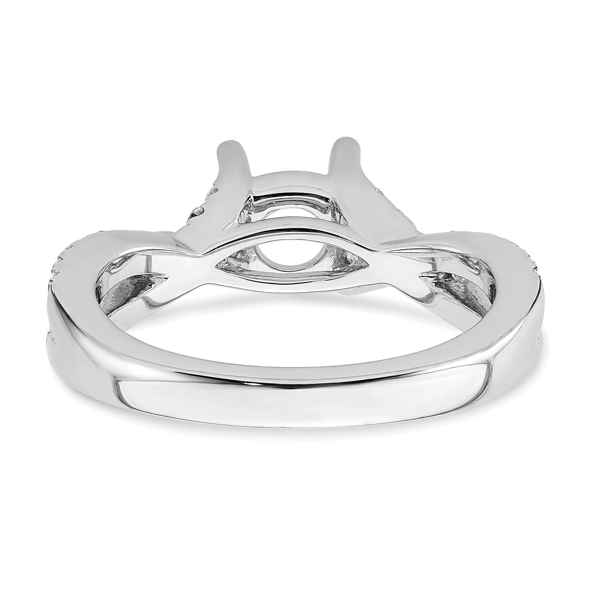 1.00ct. CZ Solid Real 14k White Gold Round By-Pass Engagement Ring