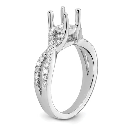 1.00ct. CZ Solid Real 14k White Gold Round By-Pass Engagement Ring