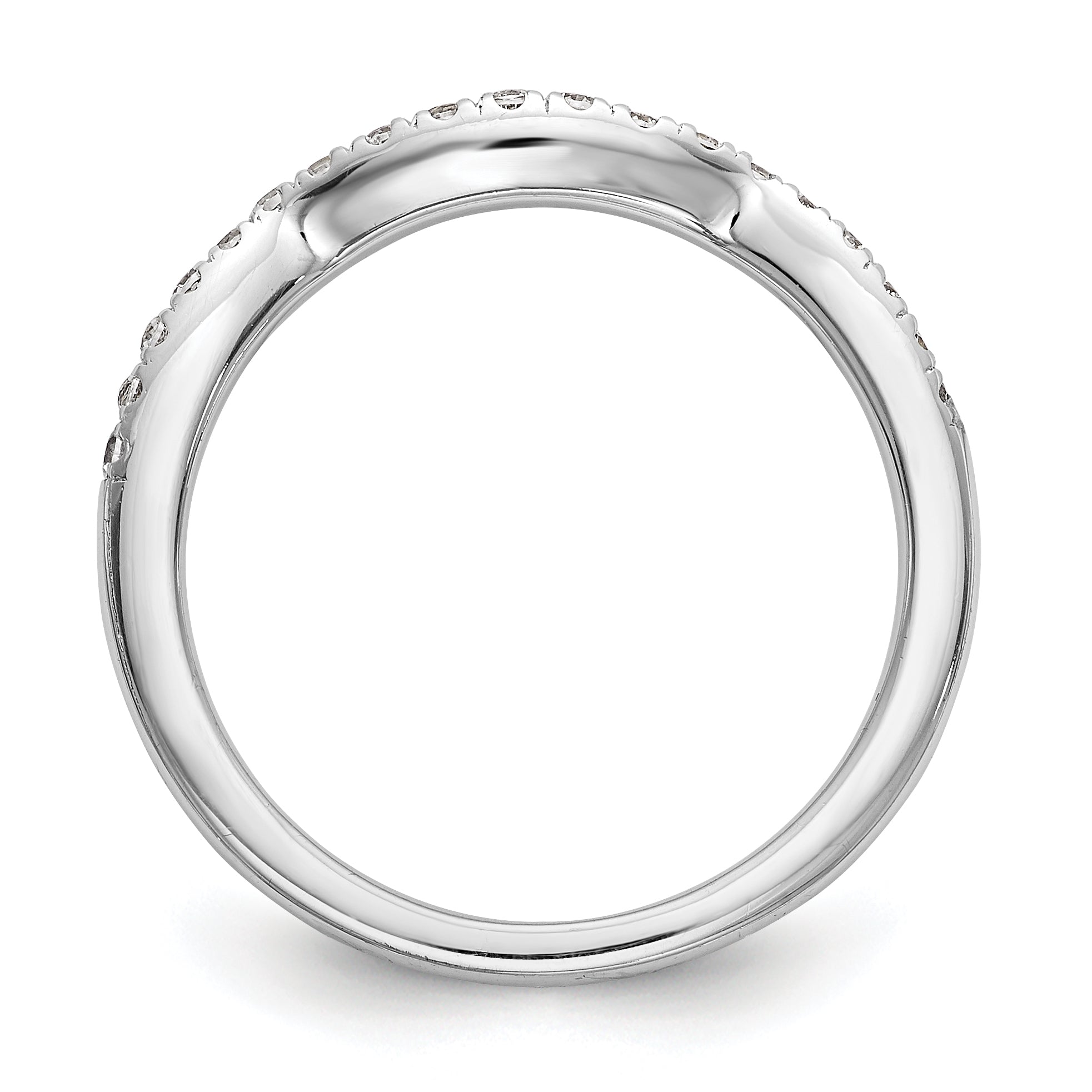 0.17ct. CZ Solid Real 14k White Gold Wedding Wedding Band Ring