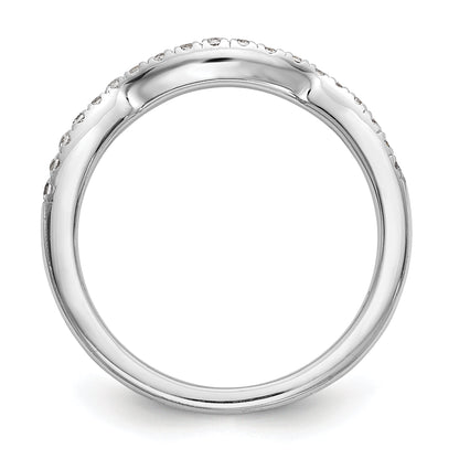 0.17ct. CZ Solid Real 14k White Gold Wedding Wedding Band Ring