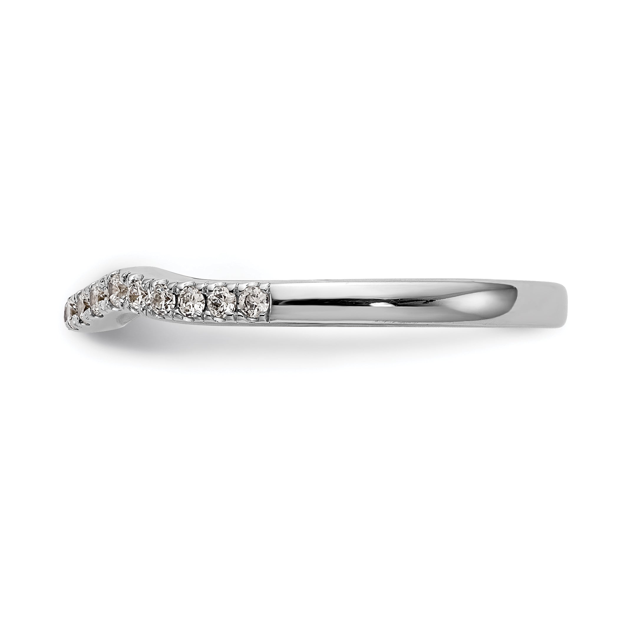 0.17ct. CZ Solid Real 14k White Gold Wedding Wedding Band Ring