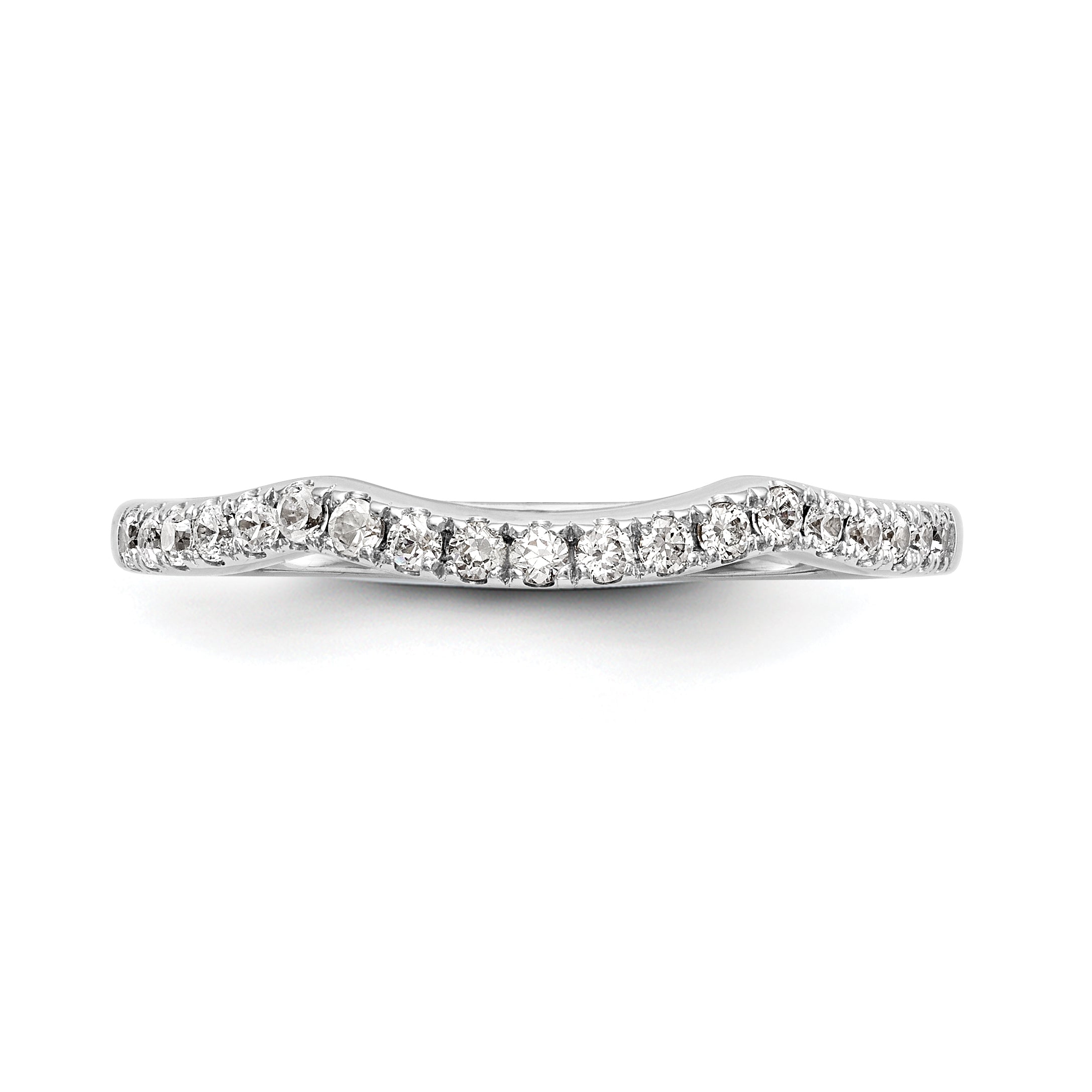 0.17ct. CZ Solid Real 14k White Gold Wedding Wedding Band Ring