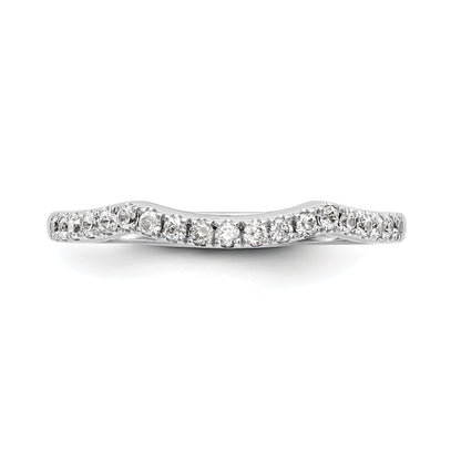 0.17ct. CZ Solid Real 14k White Gold Wedding Wedding Band Ring