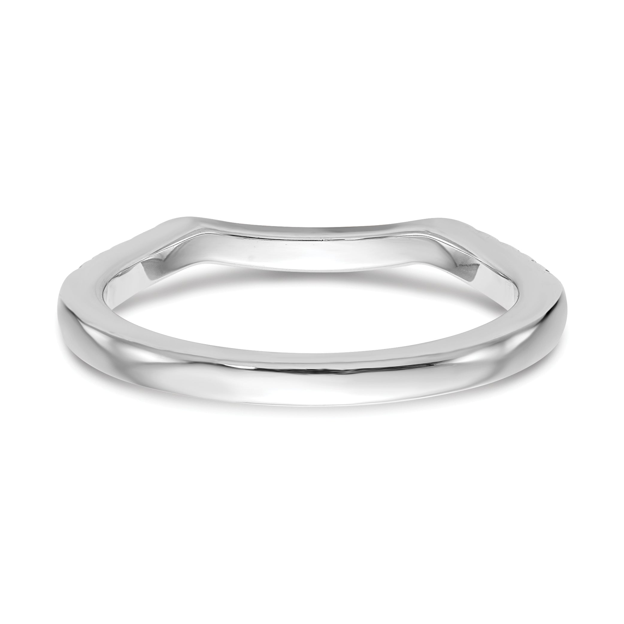 0.17ct. CZ Solid Real 14k White Gold Wedding Wedding Band Ring