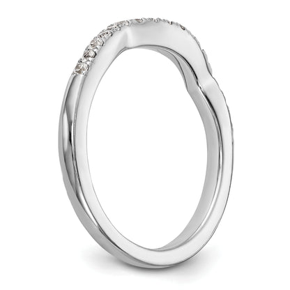 0.17ct. CZ Solid Real 14k White Gold Wedding Wedding Band Ring