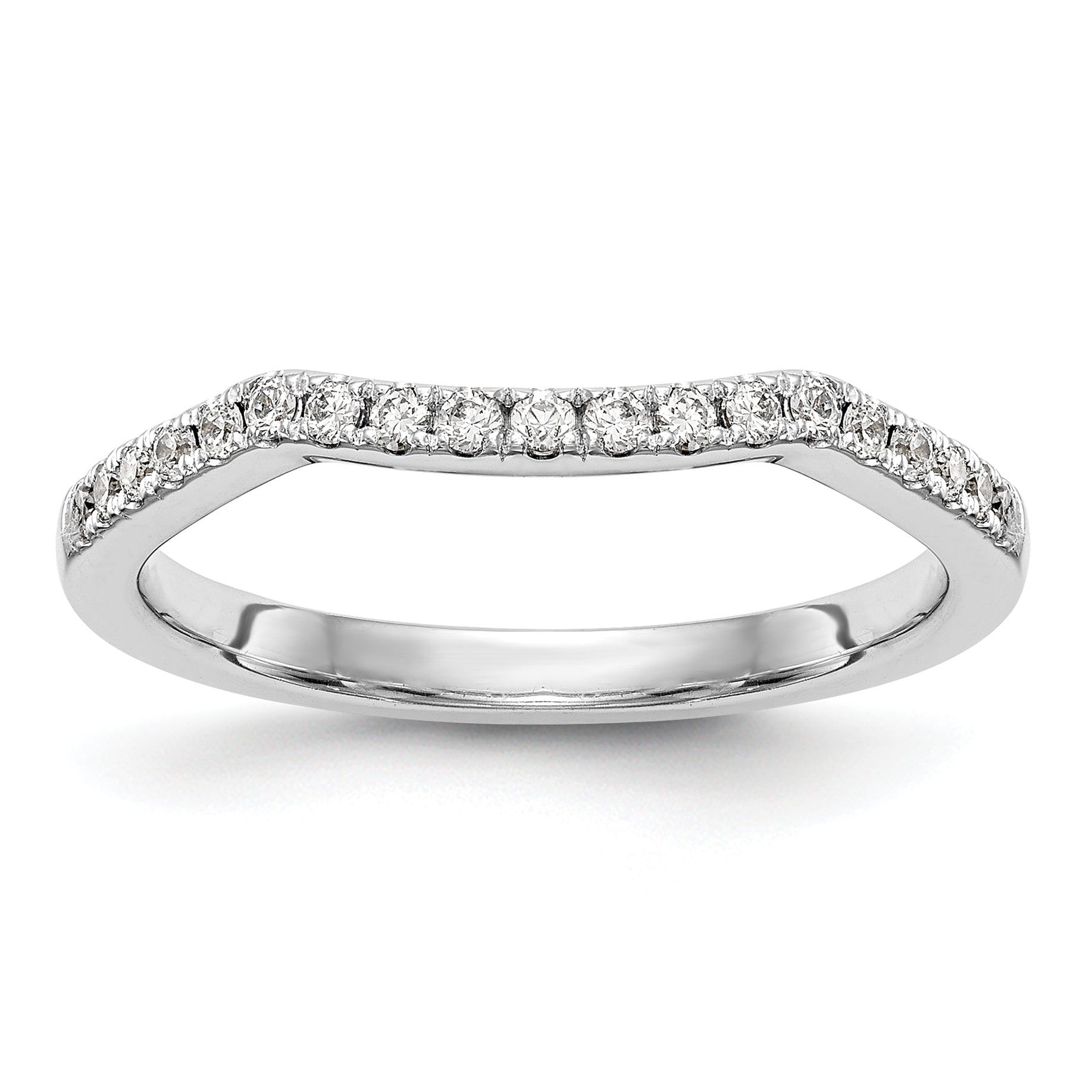 0.17ct. CZ Solid Real 14k White Gold Wedding Wedding Band Ring