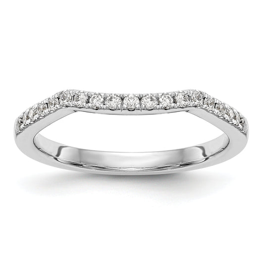 0.17ct. CZ Solid Real 14k White Gold Wedding Wedding Band Ring