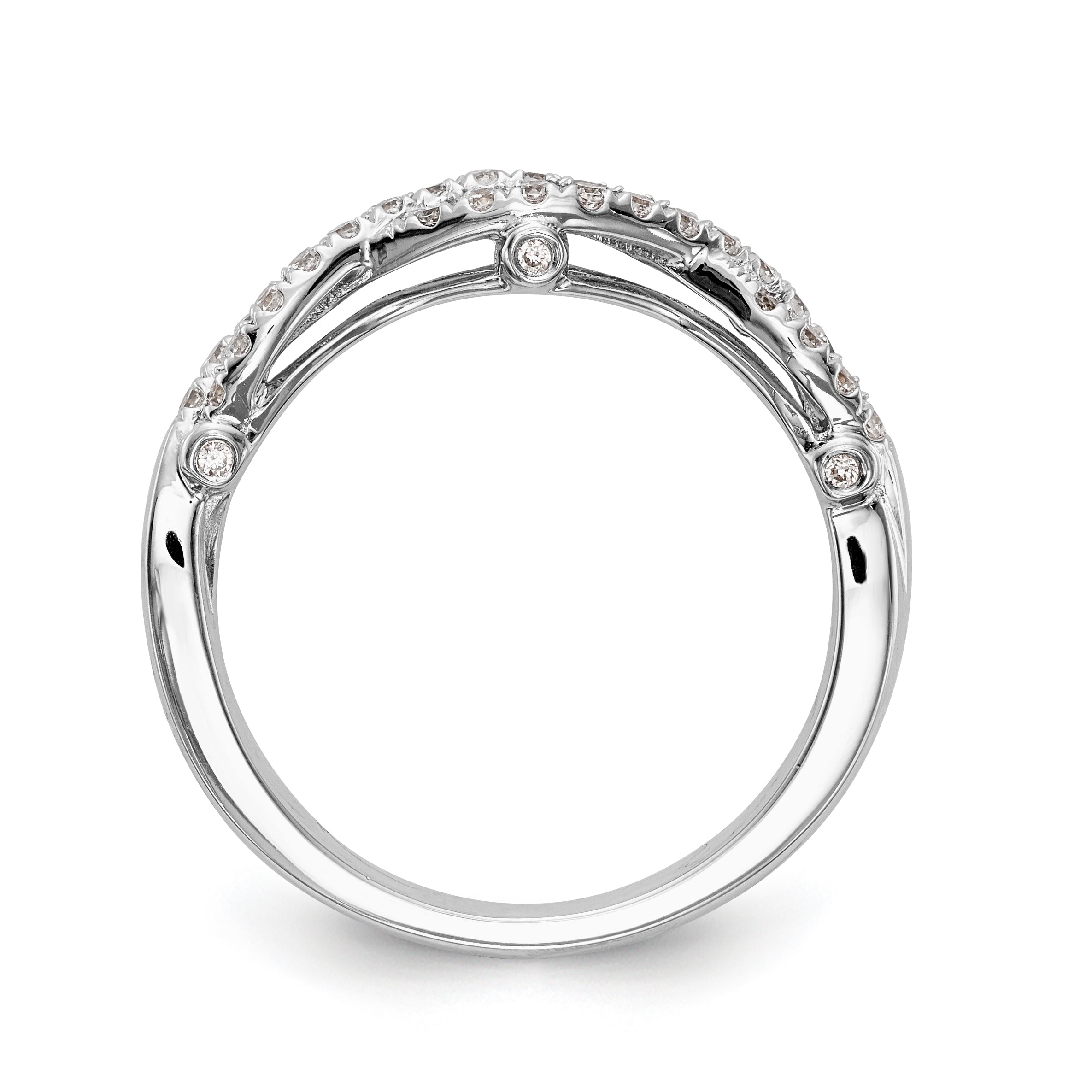 0.34ct. CZ Solid Real 14k White Gold Wedding Wedding Band Ring