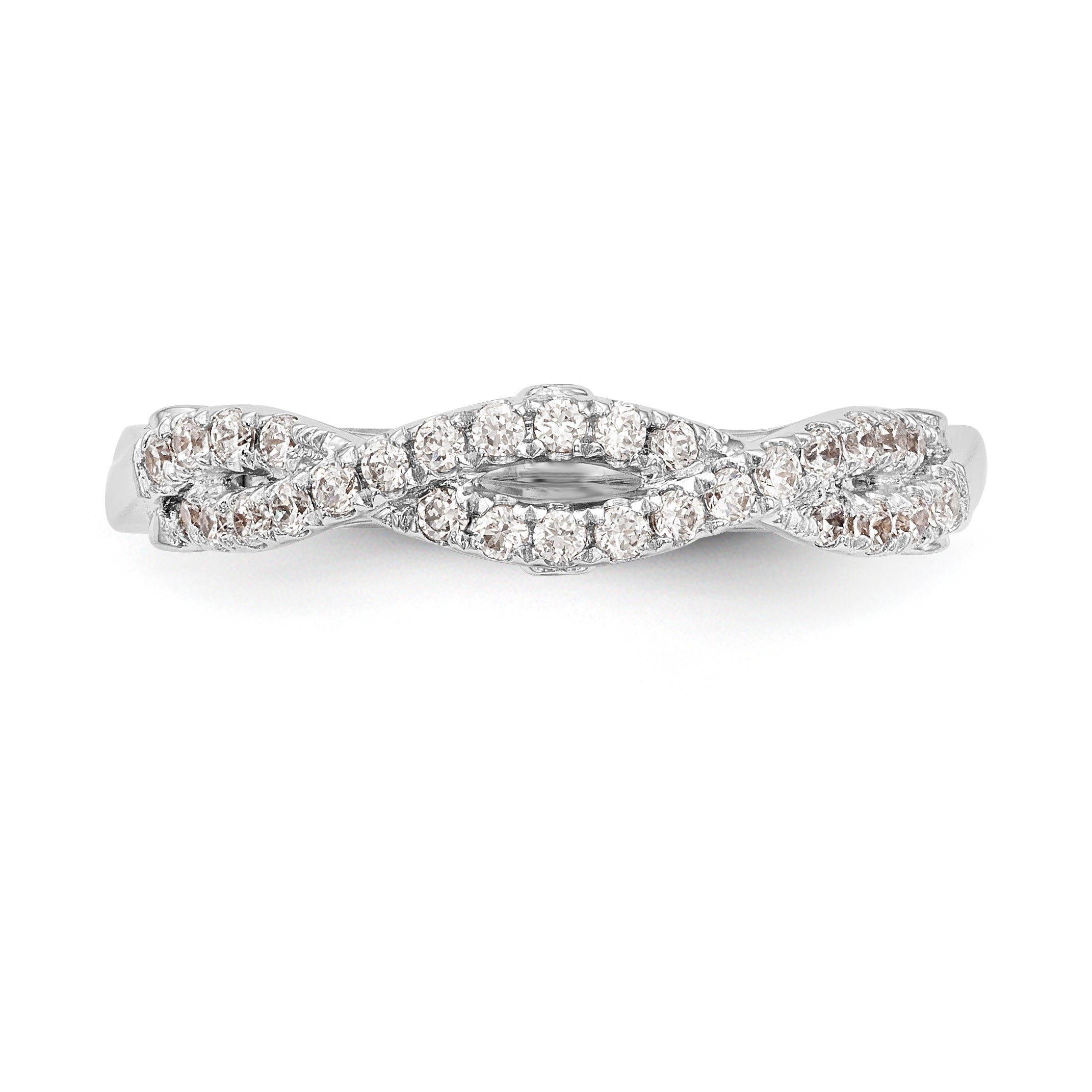 0.34ct. CZ Solid Real 14k White Gold Wedding Wedding Band Ring