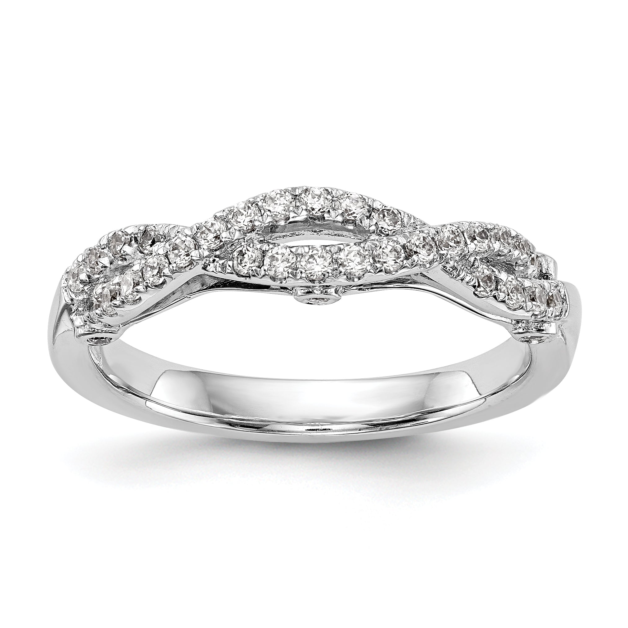 0.34ct. CZ Solid Real 14k White Gold Wedding Wedding Band Ring