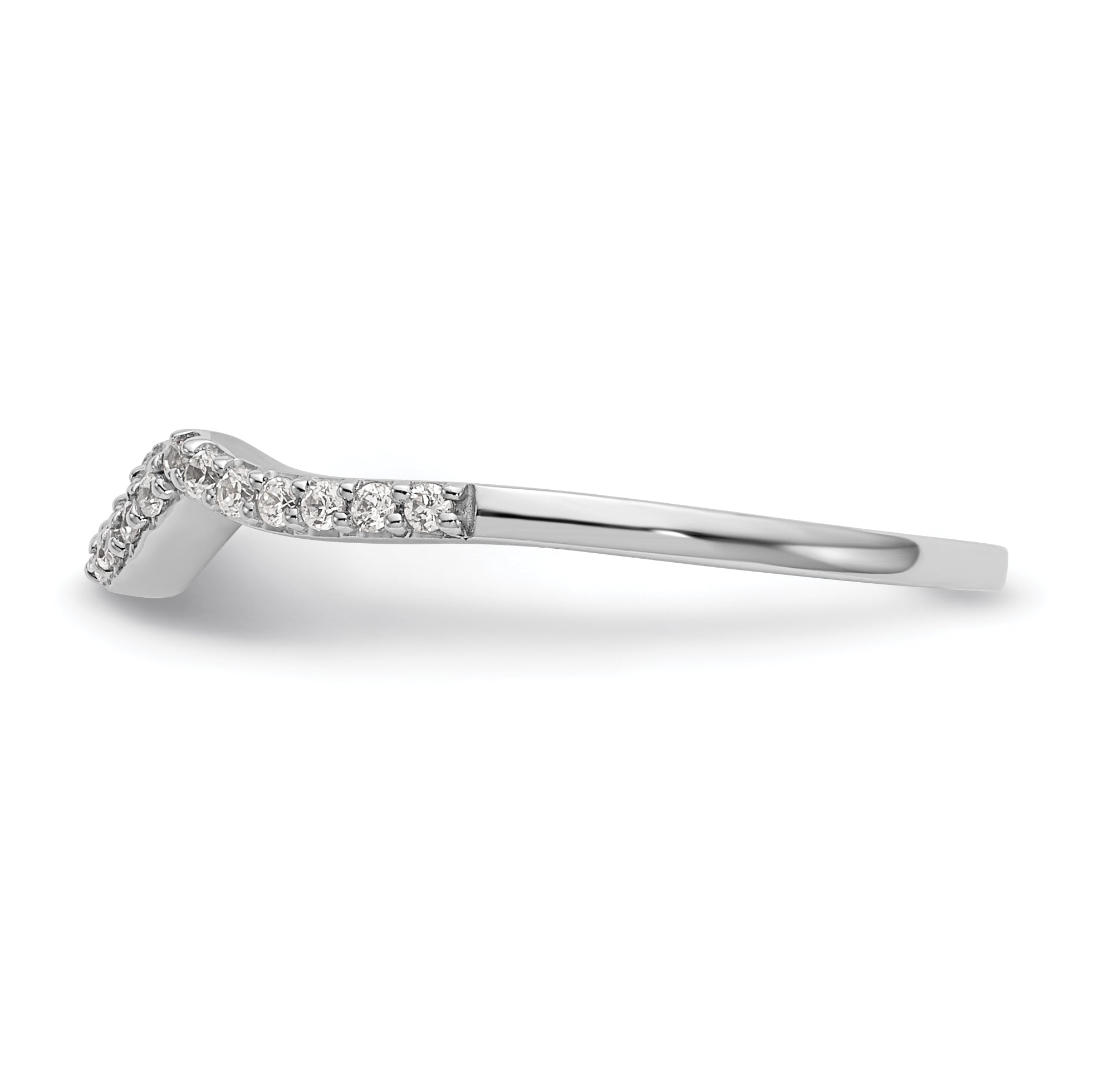 0.13ct. CZ Solid Real 14k White Gold Wedding Wedding Band Ring