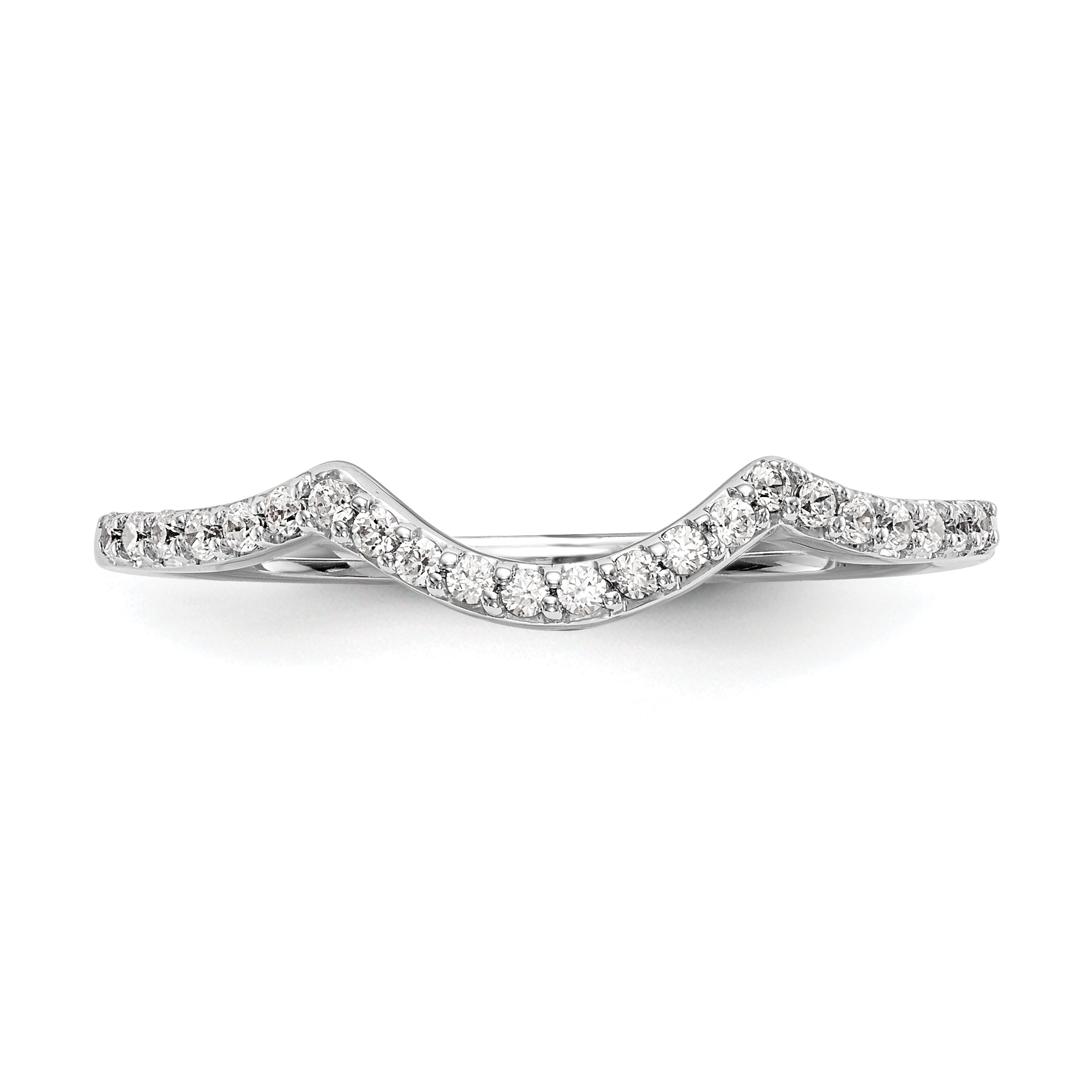 0.13ct. CZ Solid Real 14k White Gold Wedding Wedding Band Ring