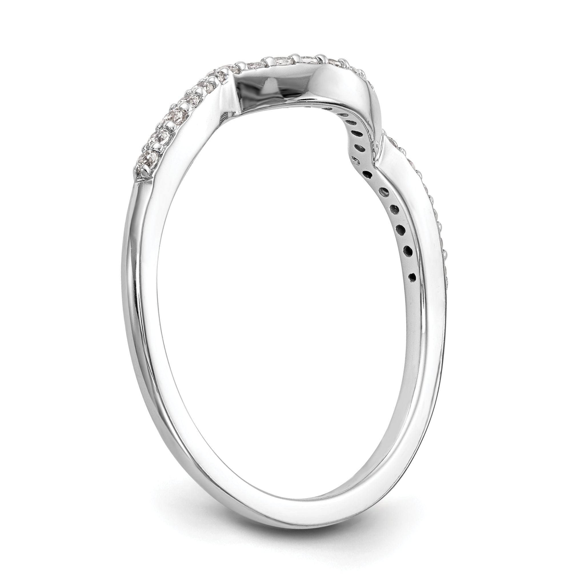 0.13ct. CZ Solid Real 14k White Gold Wedding Wedding Band Ring