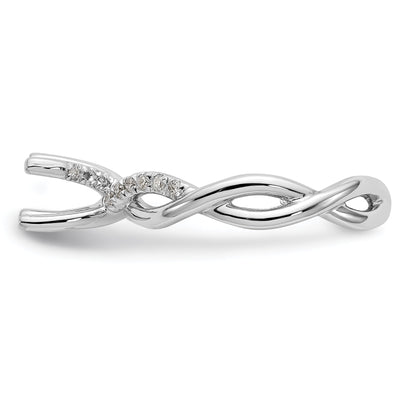 0.25ct. CZ Solid Real 14k White Gold Round Criss-Cross Engagement Ring