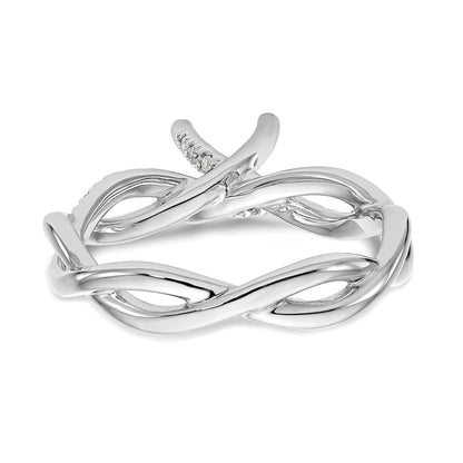 0.25ct. CZ Solid Real 14k White Gold Round Criss-Cross Engagement Ring