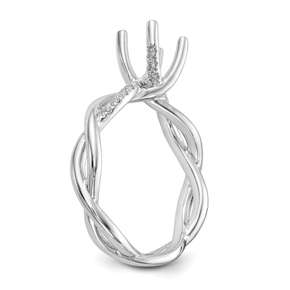 0.25ct. CZ Solid Real 14k White Gold Round Criss-Cross Engagement Ring