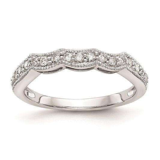 0.25ct. CZ Solid Real 14k White Gold Wedding Wedding Band Ring