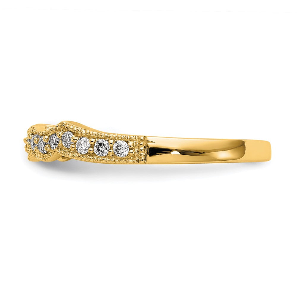 0.25ct. CZ Solid Real 14k Yellow Gold Wedding Wedding Band Ring
