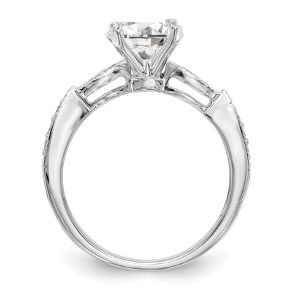 1.00ct. CZ Solid Real 14k White Gold Round Criss-Cross Engagement Ring