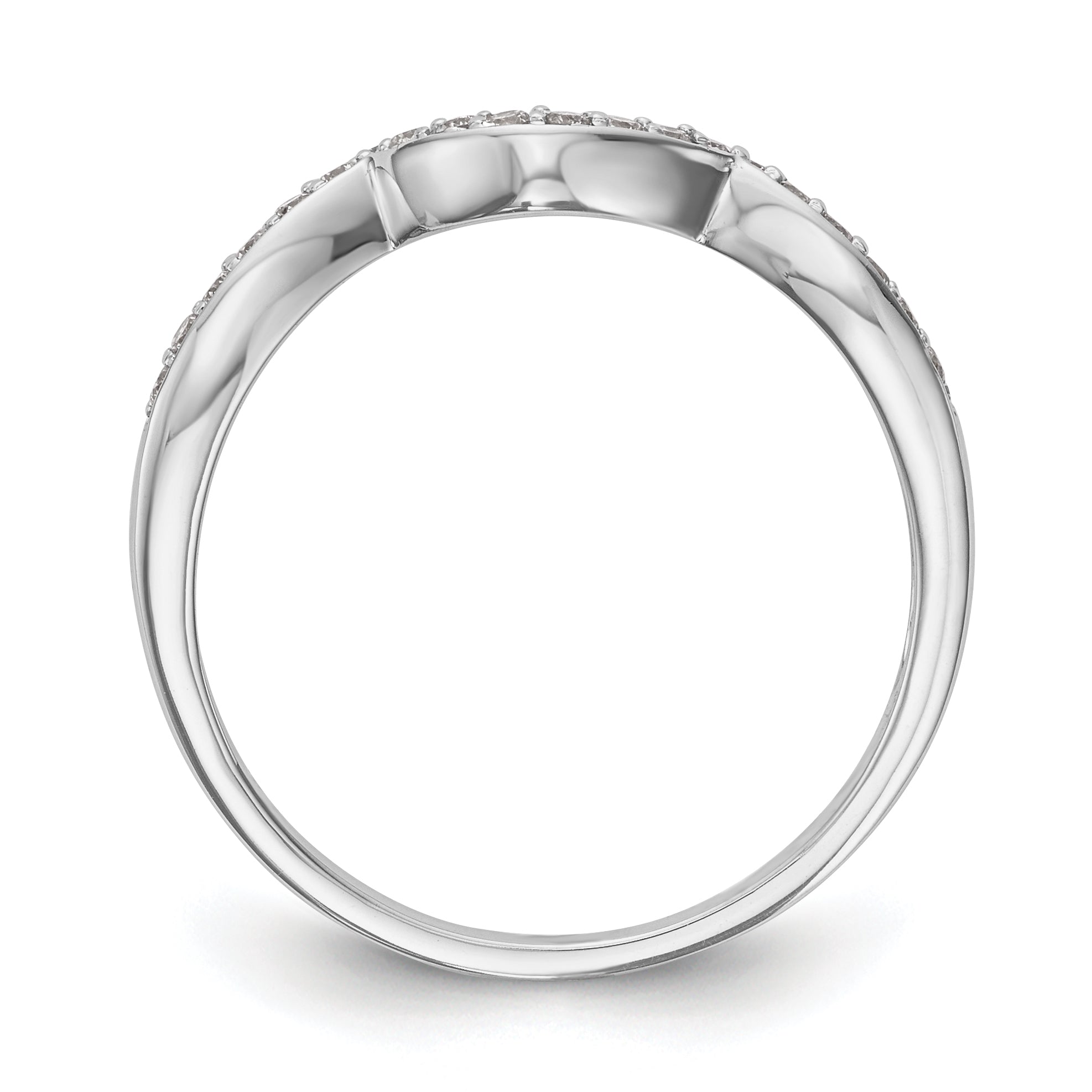 0.14ct. CZ Solid Real 14k White Gold Wedding Wedding Band Ring