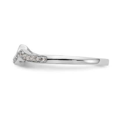 0.14ct. CZ Solid Real 14k White Gold Wedding Wedding Band Ring