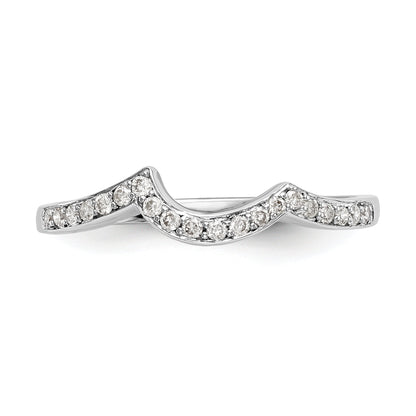 0.14ct. CZ Solid Real 14k White Gold Wedding Wedding Band Ring