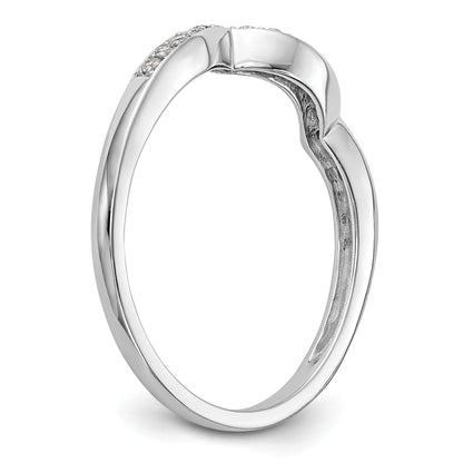 0.14ct. CZ Solid Real 14k White Gold Wedding Wedding Band Ring
