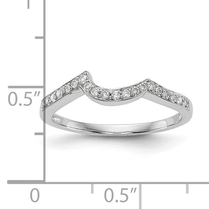 0.14ct. CZ Solid Real 14k White Gold Wedding Wedding Band Ring