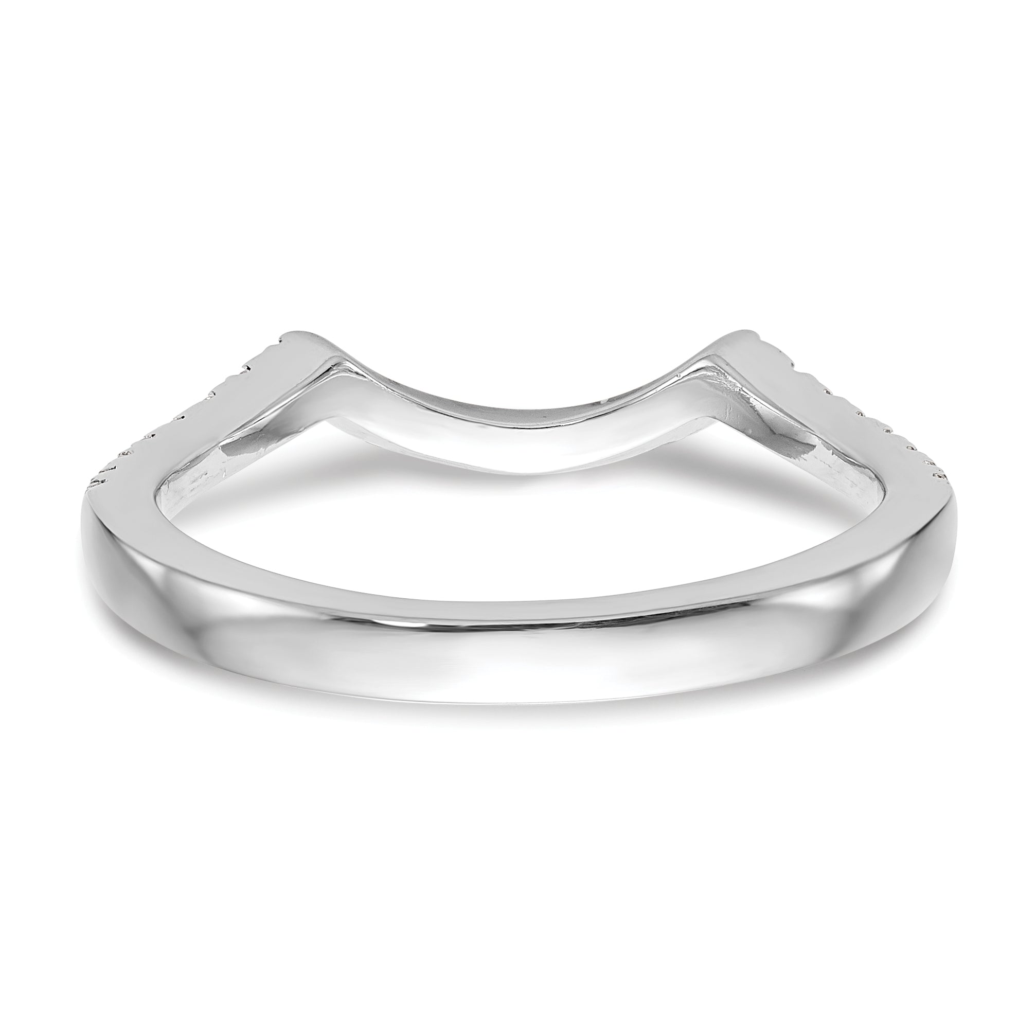 0.08ct. CZ Solid Real 14k White Gold Wedding Wedding Band Ring
